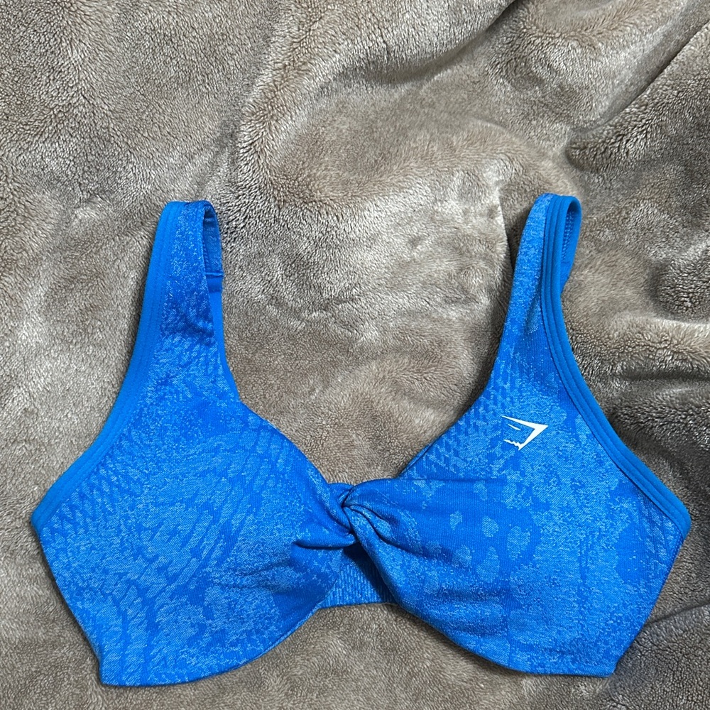 Gymshark Blue Twist Front Sports Bra